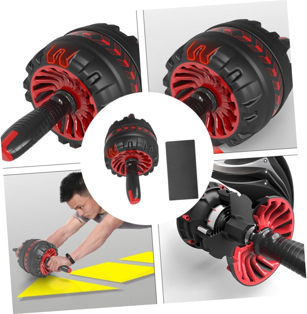 Ab Roller Wheel for Abdominal Exercise with Exercise Mat, Silent Auto-return Fitness Wheel, Home Workout Core Training Equipment Set