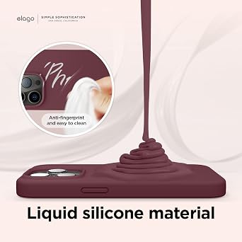 elago Premium Liquid Silicone Case for iPhone 14 Pro Burgundy