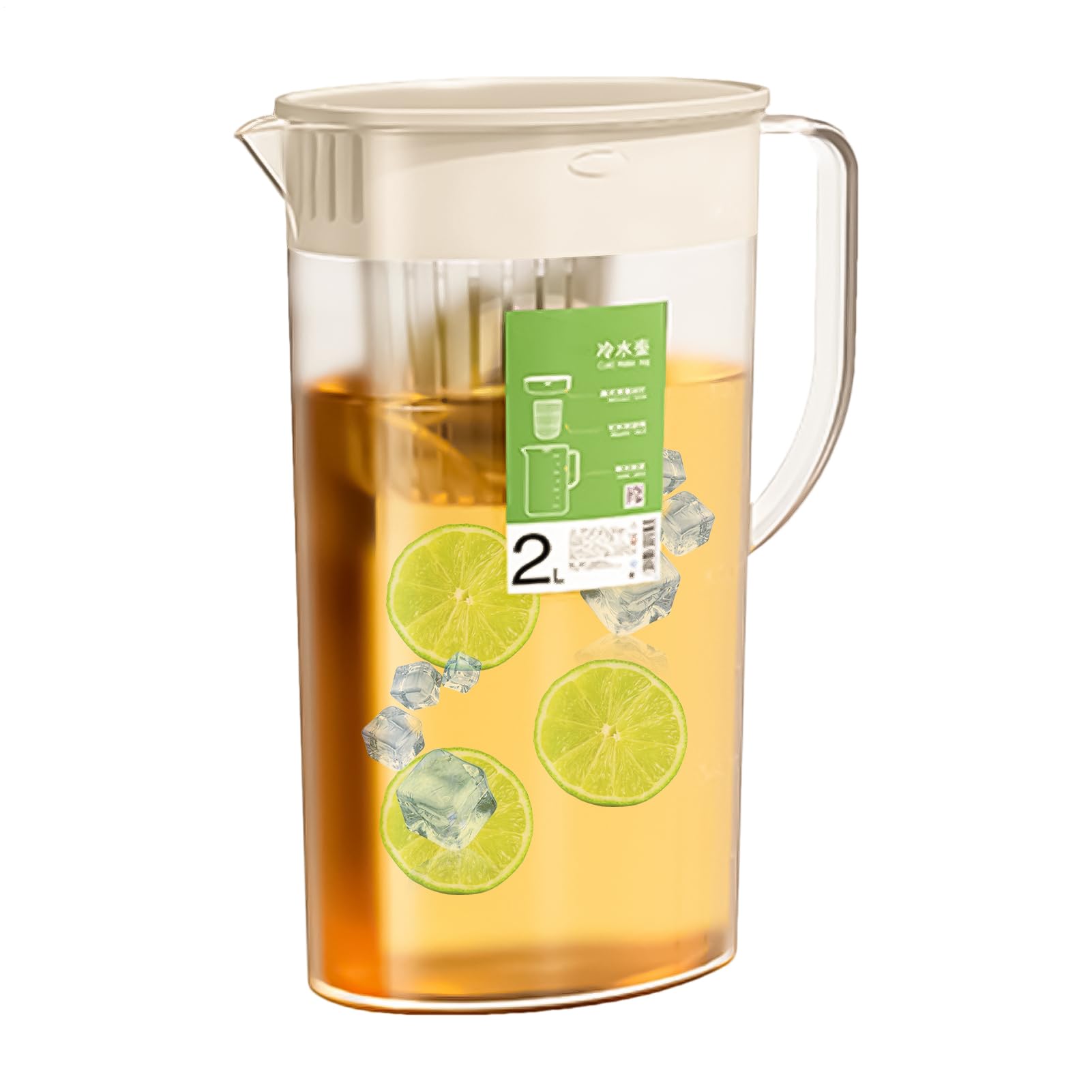 Pichet à eau avec infuseur à fruits 2 L couvercle distributeur de boissons