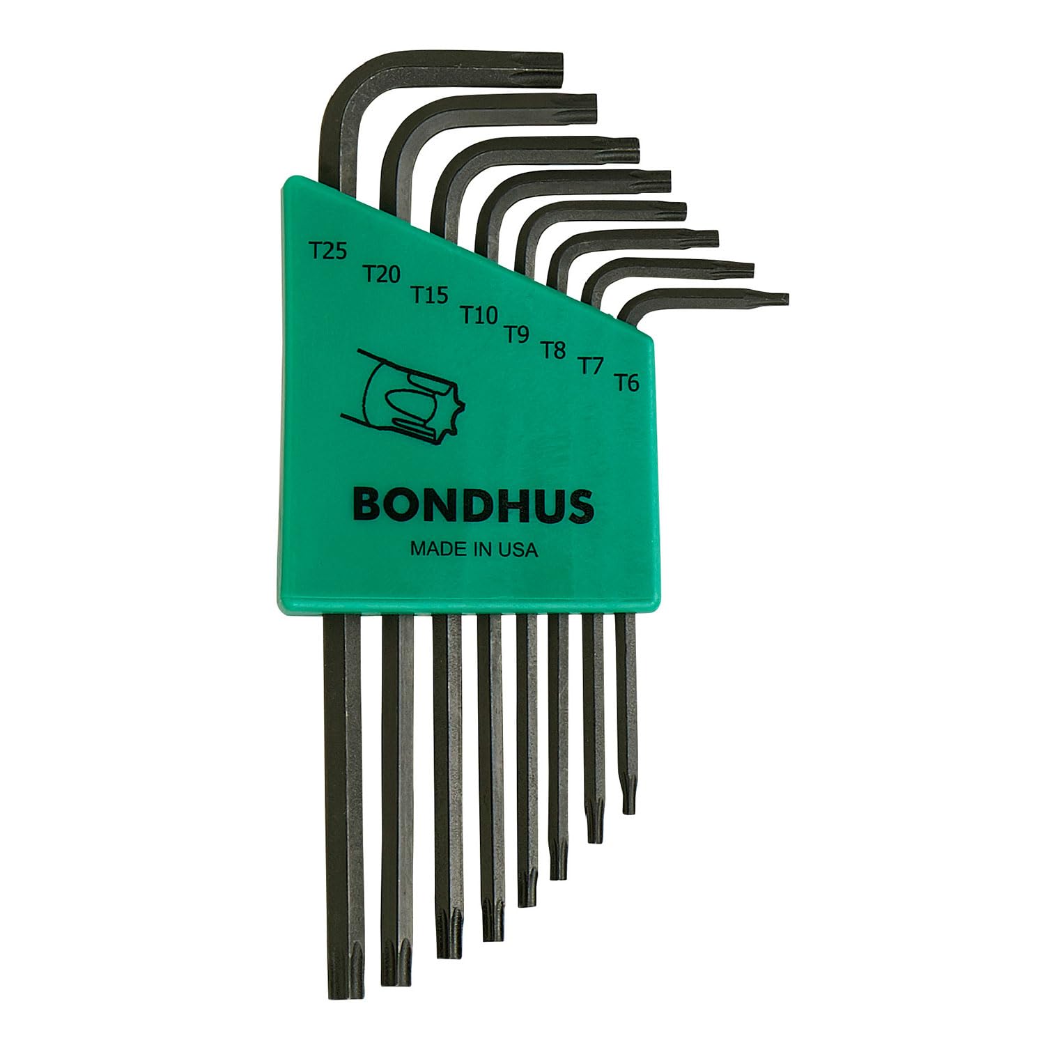 Bondhus 31832 Set of 8 Star L-wrenches, Long Length, sizes T6-T25