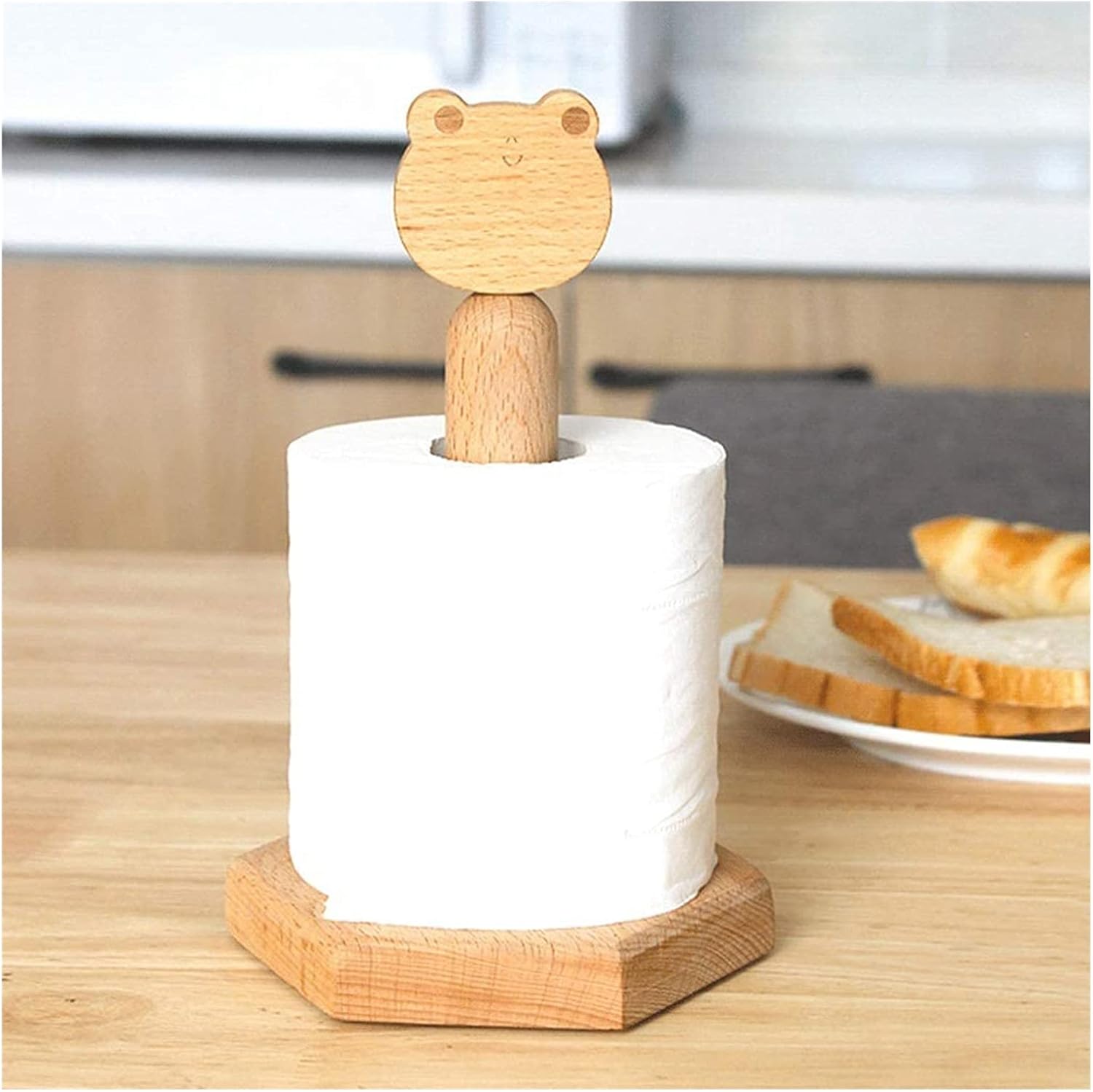 Free Standing Toilet Paper Holder Toilet Paper Holders Animal Tissue Holder Kitchen Bathroom Towel Roll Stand Countertop Wooden Paper Roll Holder Toilet Paper Holders (Color : A, Size : S)