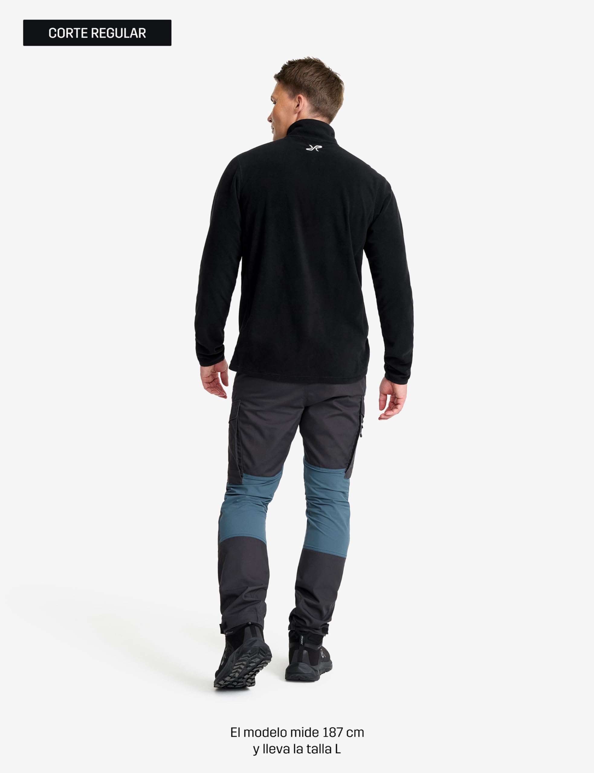 RevolutionRace Hiker Half-Zip Fleece para Hombre, Forro polar ligero y elástico con media cremallera