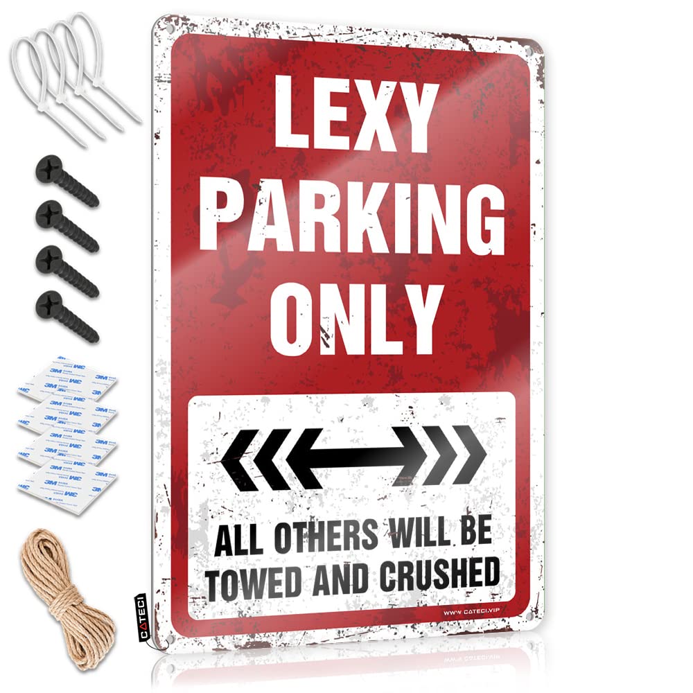 KRAZMURONGD Metal Signs Vintage Funny Lexy Parking Only Tin Sign(20X30CM)