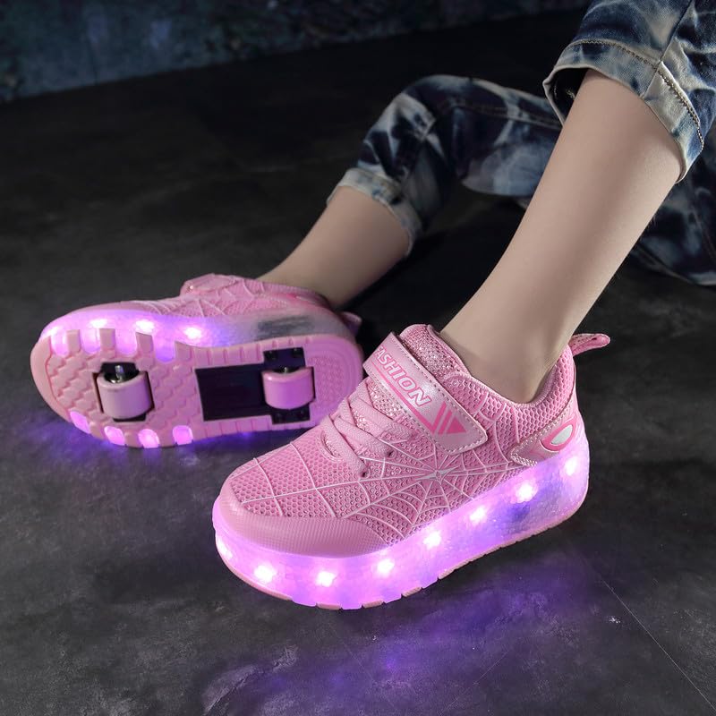 Image of Spider Roller Skates Light up Shoes with USB Chargable Led Sport Sneaker for Boys Girls Kids Birthday Thanksgiving Christmas Day Best Gift