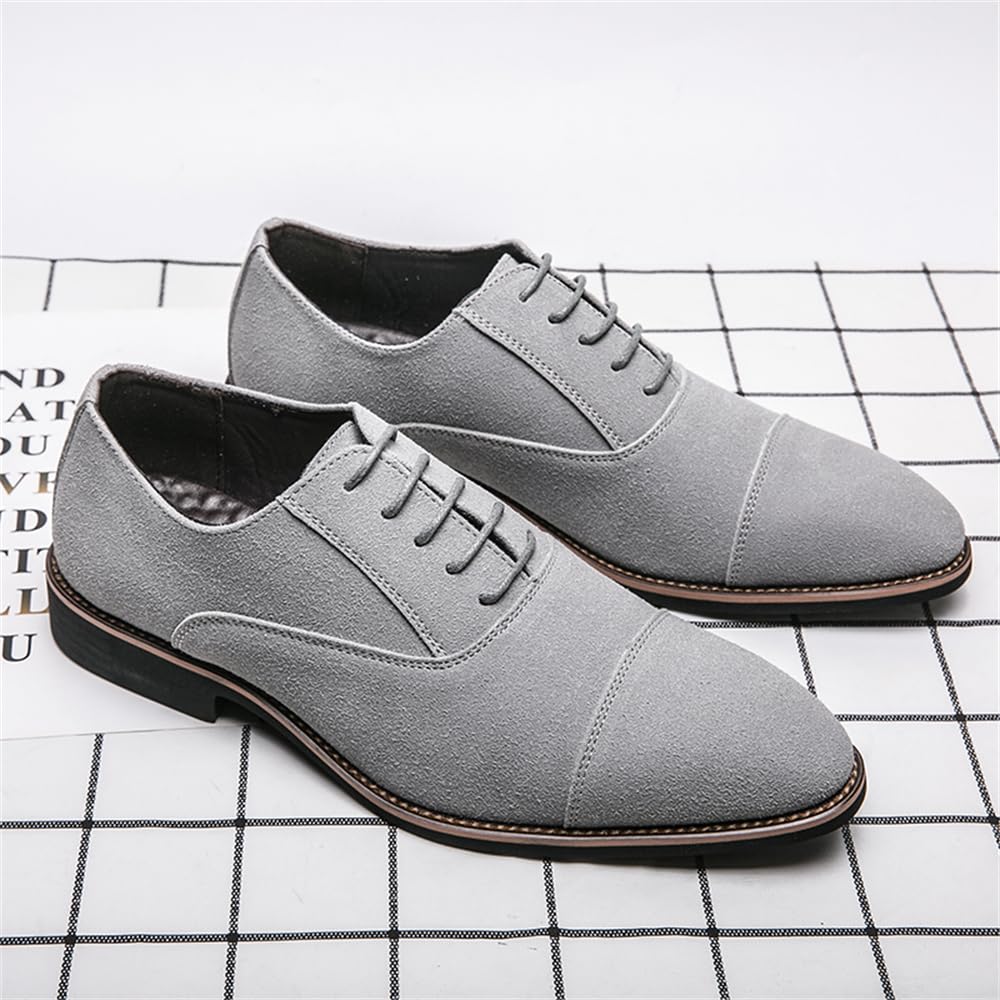 Herren Oxford Anzugschuhe Klassische Schnürschuhe Wildleder Formeller Schuh Bequeme Business Schuhe für Büro