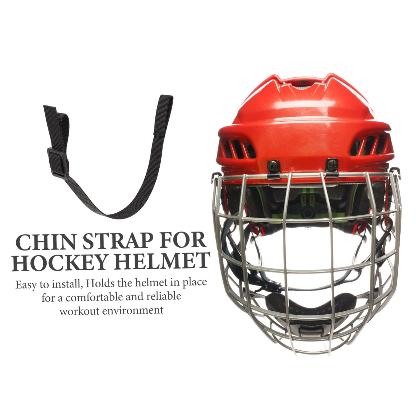 ibasenice Correa de Barbilla para Casco de Hockey Resistente y Confortable Accesorio Deportivo para Hockey y Otros sobre Hielo y Béisbol Negro