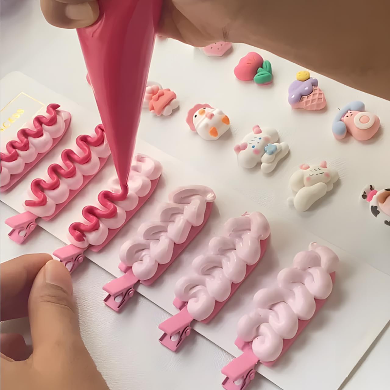 Angoily Simulation Cream Glue Kit for Phone Case DIY with 7 Cream Glues and Cake Decorating Nozzles Fake Frosting Adhesive Set for Crafts and Creative Handmade Presents