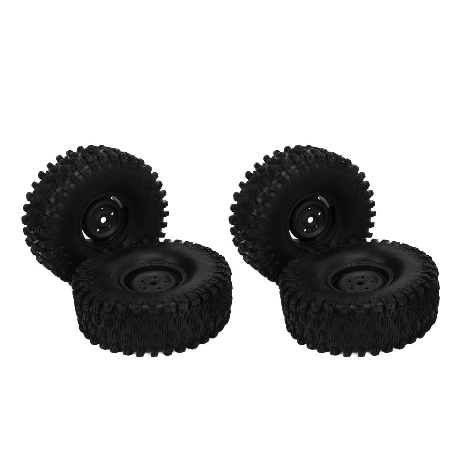 SIXRUN Juego de ruedas RC de 4 piezas, neumáticos de plástico de 1,9 pulgadas y 120 mm de diámetro para coche todoterreno RC, rueda a escala 1:10 para todoterreno RC (negro)