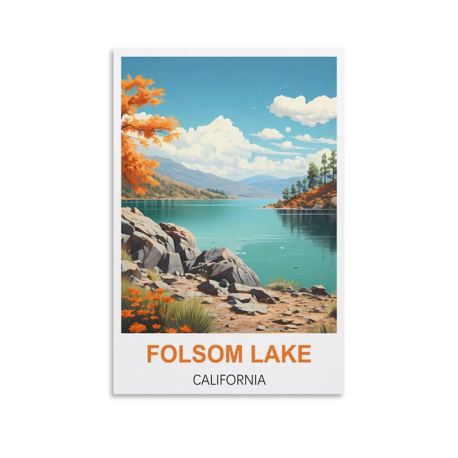 Vintage Metal Tin Signs Folsom Lake Californias,Funny Vintage Metal Sign Plaqu Poster Wall Art Pub Bar Kitchen Garden Bathroom Home Decor 30x40cm