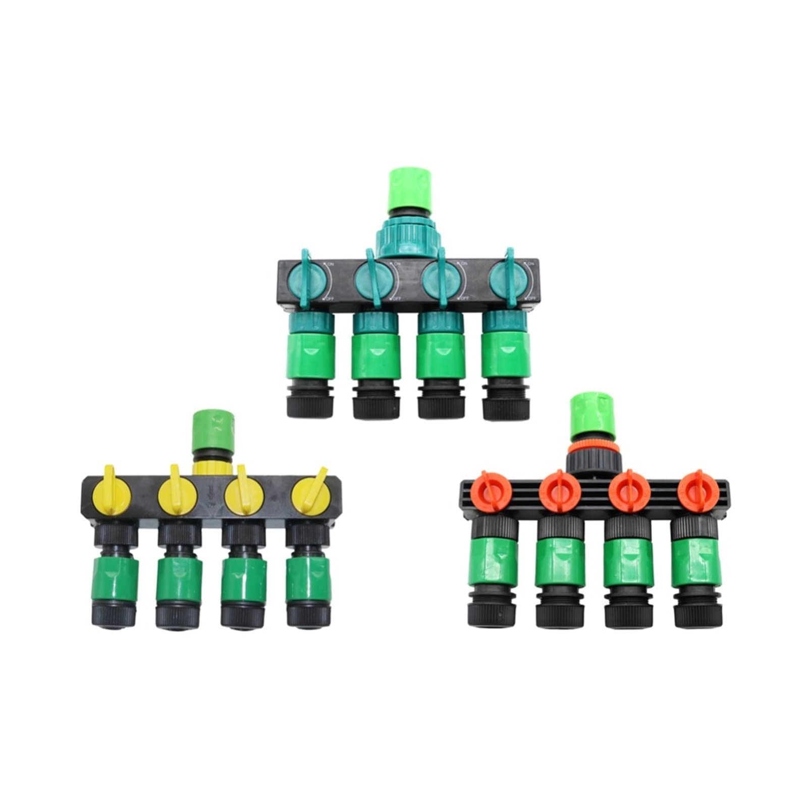 Adaptador de manguera de plomería de jardín Grifo de riego de goteo de jardín Divertidor de 4 vías de la manguera de riego de la manguera rápida adaptador de grifo 1 Conjunto de conector de manguera d