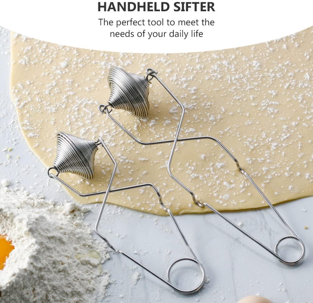 Cabilock Stainless Steel Flour Sieve Handheld Sifter for Baking Powdered Sugar Mesh Flour Sifter for Cocoa Almond Powder Fine Mesh Strainer for Kitchen Baking