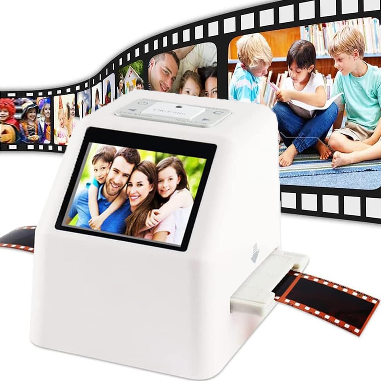 Film Slide Scanner with 2.4” LCD Screen, Digital Film Scanner, Convert Color & B&W 35mm, 126, 110 Negatives & Slides to High Resolution 22MP JPEG Digital Photos-image-41