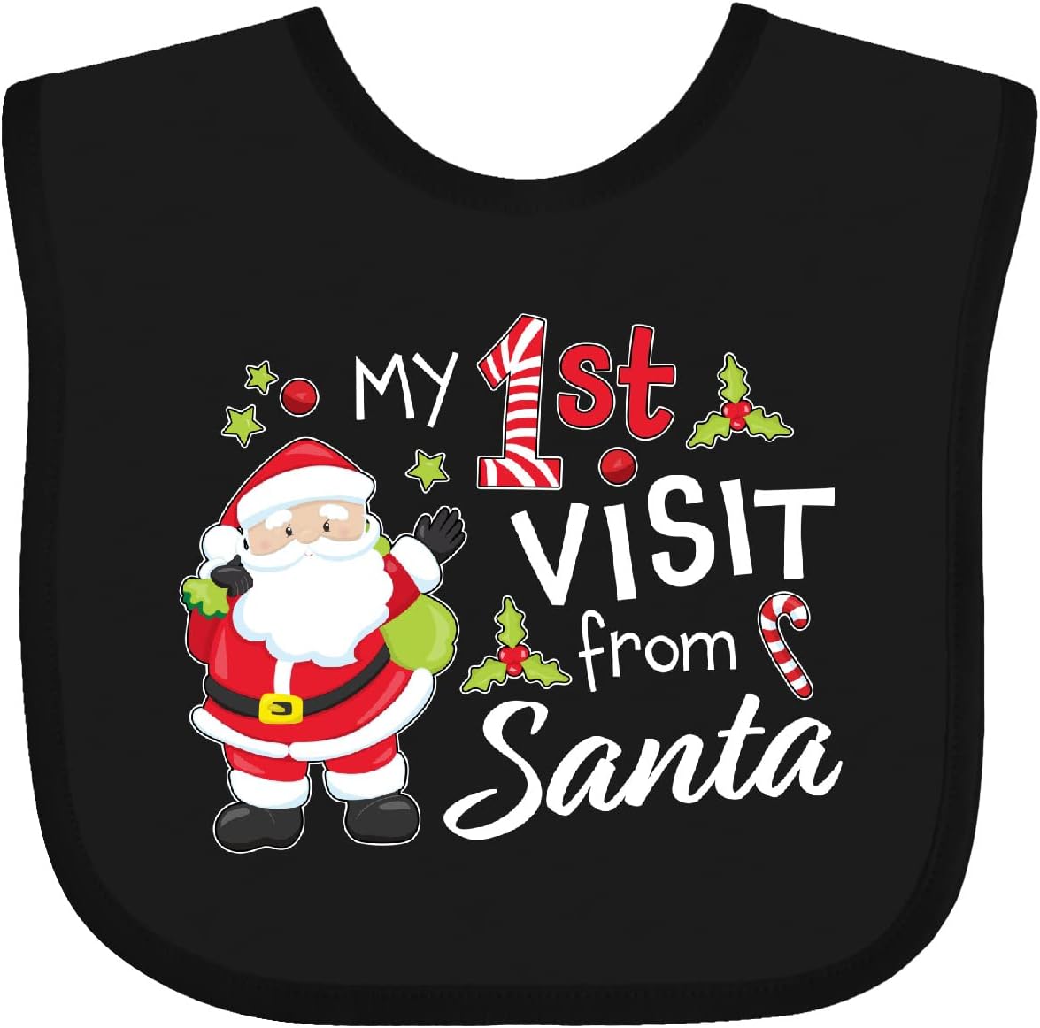 inktastic My First Visit From Santa Baby Bib