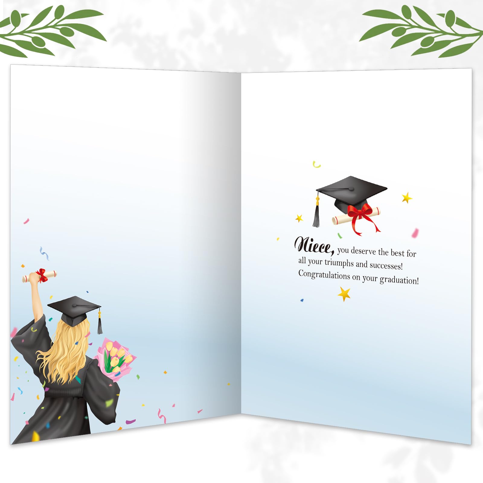 DPKOW 2026 Graduation Card for Niece Graduation Gifts for Her 2026 Congratulations Greeting Card Well Done Keyring for Niece Class of 2026 Grad Gifts - Image 3
