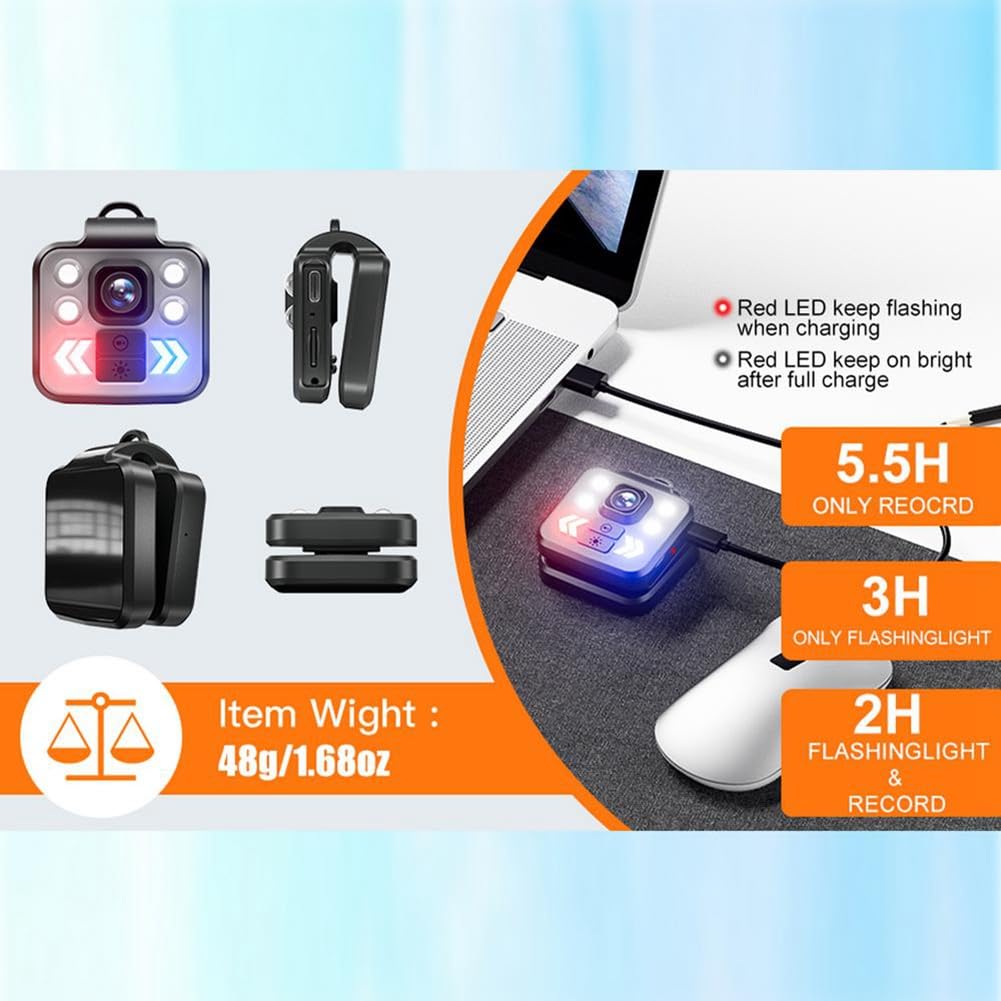 Mini videocamera per il corpo Videoregistratore sportivo per visione notturna Registratore 1080P HD per applicazione della legge all'aperto domestica
