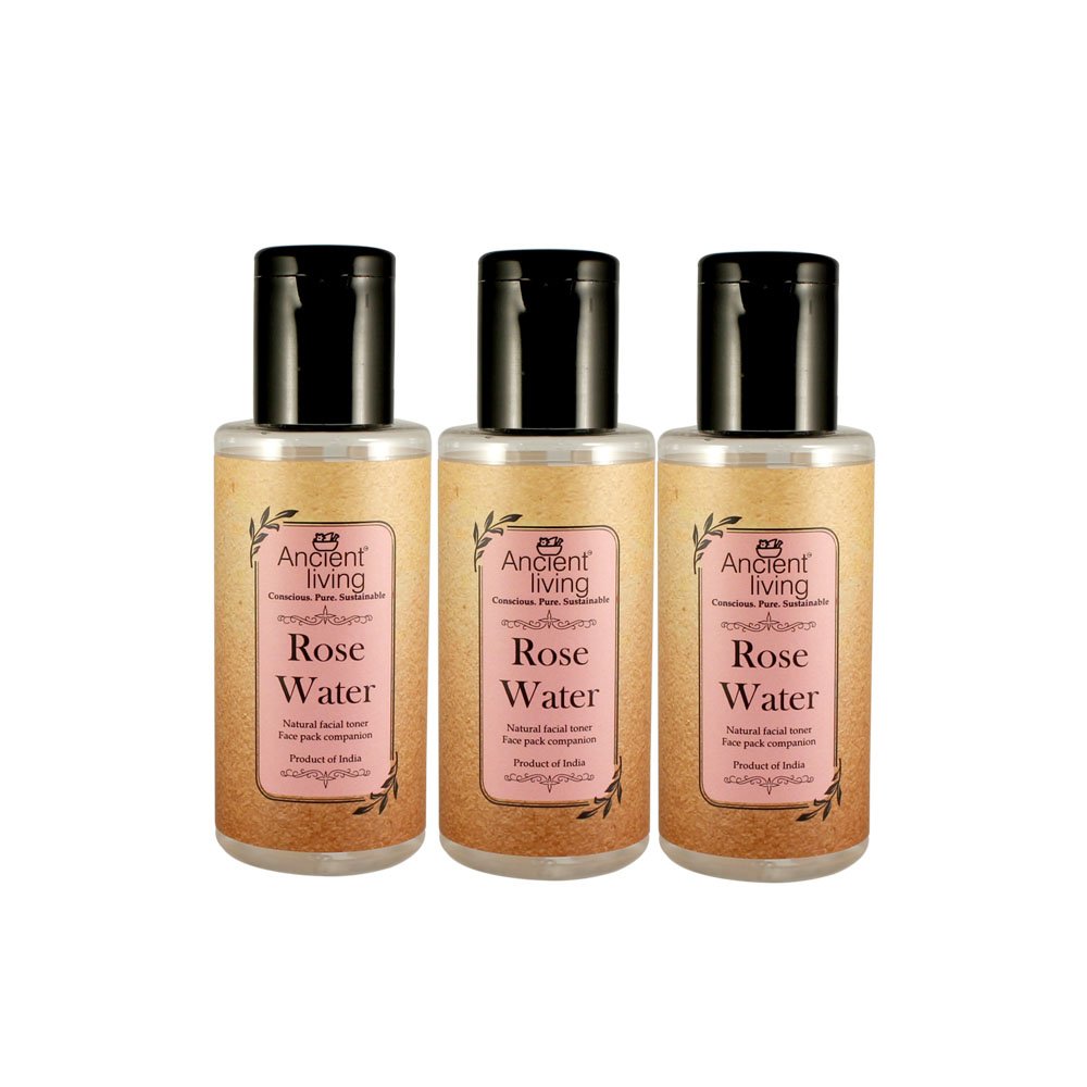 Ancient Living Pure Organic Rose water - Chemical Free - Set of 3-100 ml each