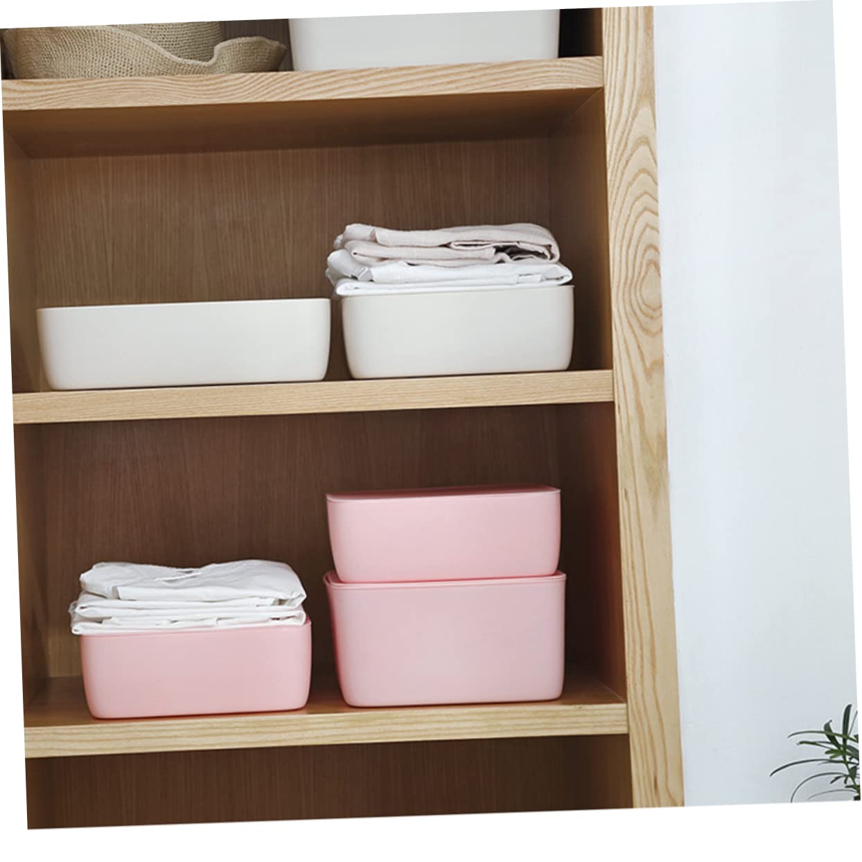 Amosfun Scatola Portaoggetti in Plastica Pp per Biancheria Intima Cestino Portaoggetti Impilabile con Scomparti e Divisorio Ordinato e Pratico per Reggiseni Calzini e Mutandine