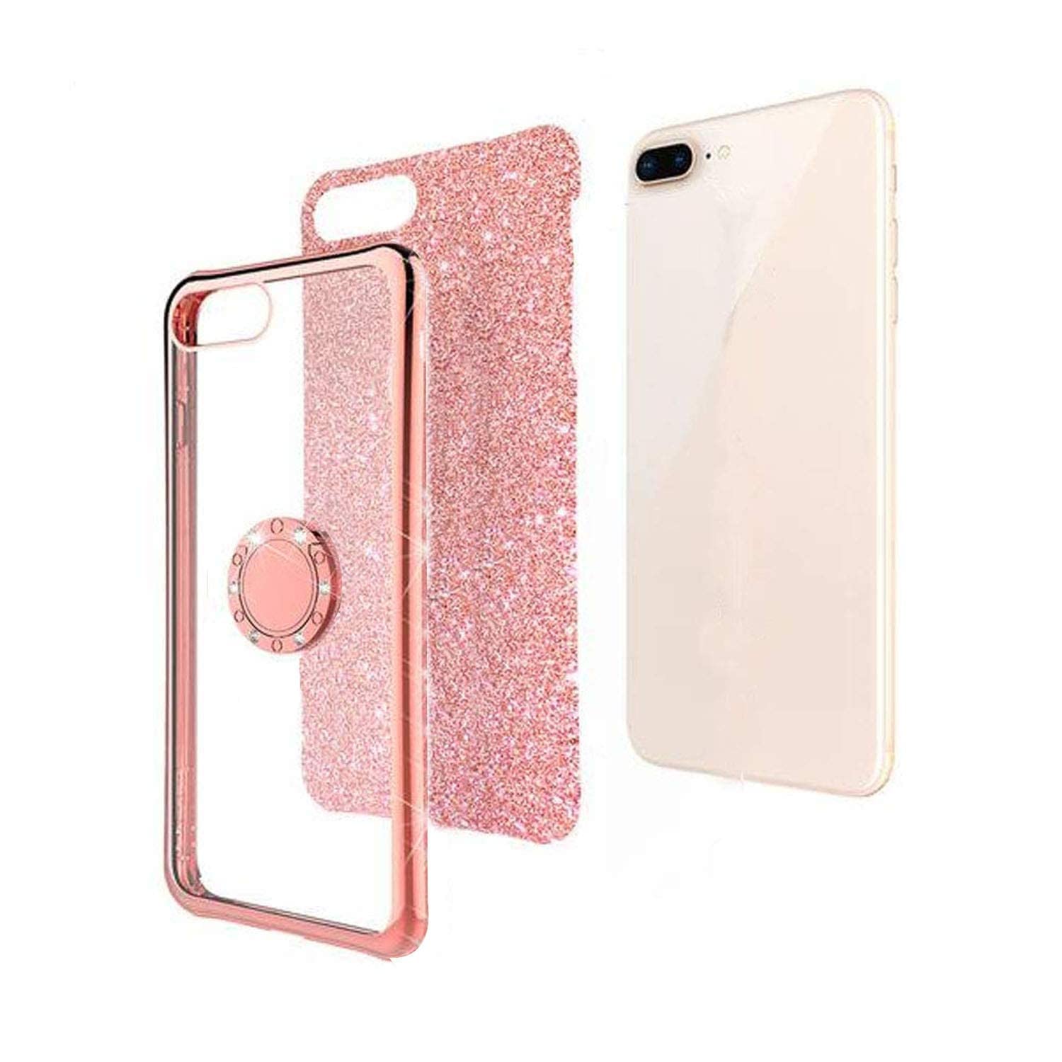 KC Back Cover for Apple iPhone 13 Pro Max, Glitter Round Ring