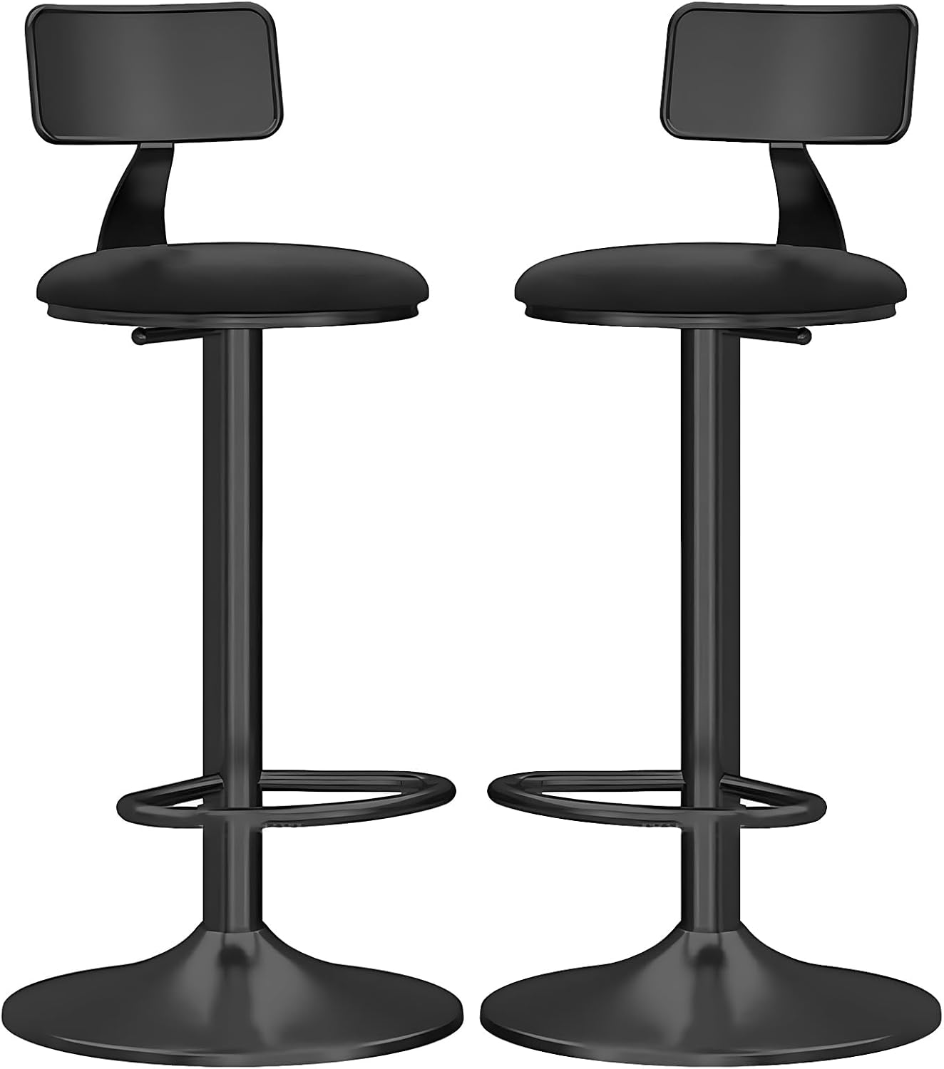 KUviez Counter Height Stool, Velvet Bar Chair, Set of 2, Counter High