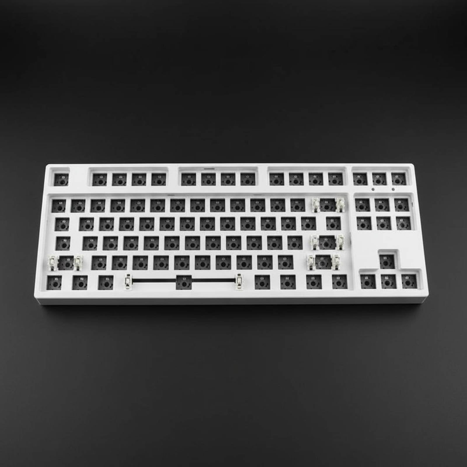 Qianly Kit Tastiera Meccanica Telaio Base Retroilluminazione RGB Base Tastiera TKL 87 Tasti Batteria Ricaricabile Integrata Periferica Computer per Scrivania, Black