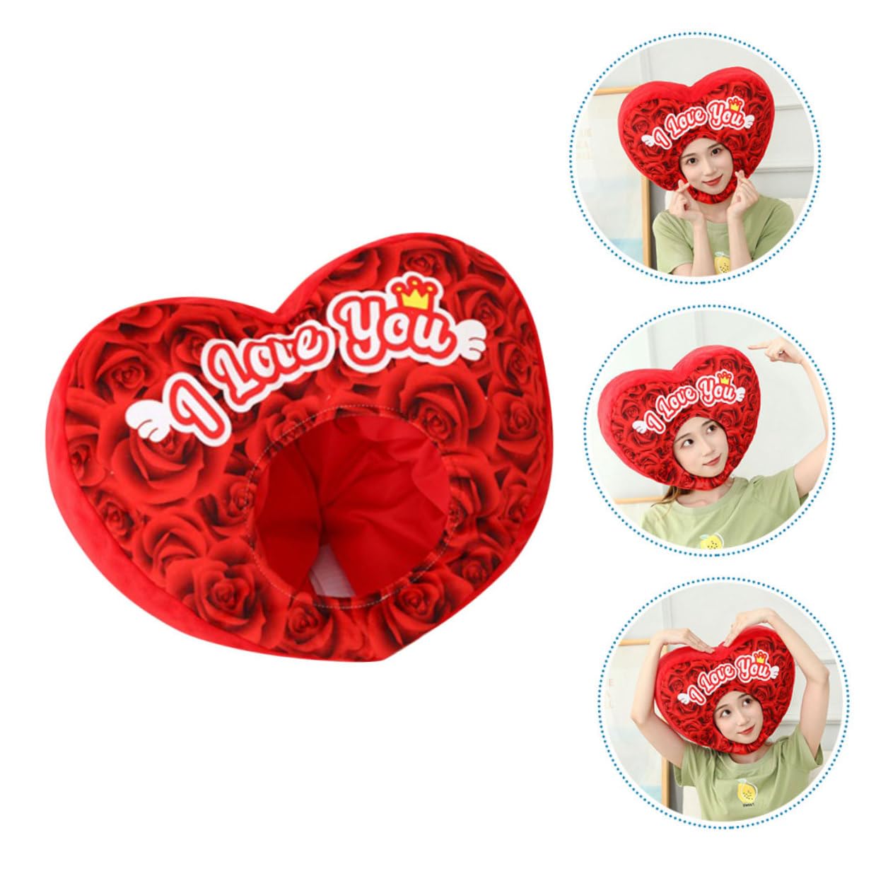 TOYANDONA Gorro de Disfraz de Corazón de Peluche 45X30 CM Sombrero Novedoso para Fiesta y Cosplay Accesorio para Fotos en Eventos y Festivales Diseño y Cómodo