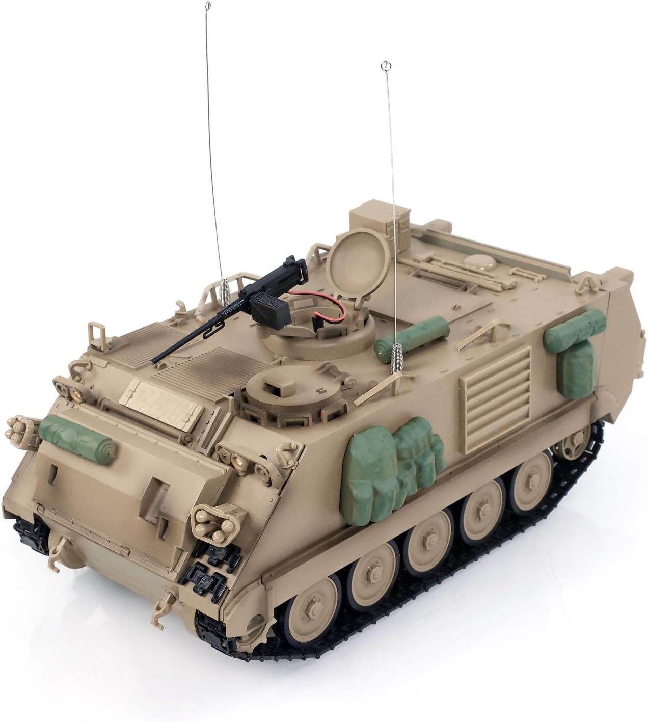 Tongde 1/16 RC Military Tank M2412-C M113A2 APC Turret Rotation 360 Degree Infrared LED Light Sound Remote Control Eletric Toy Hobby Grade Model for Ages 14+