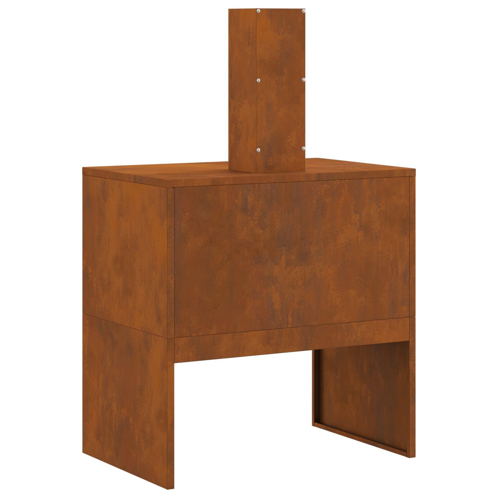 Palenisko z kominkiem 60x40x96 cm, stal odporna na warunki atmosferyczne - 858935