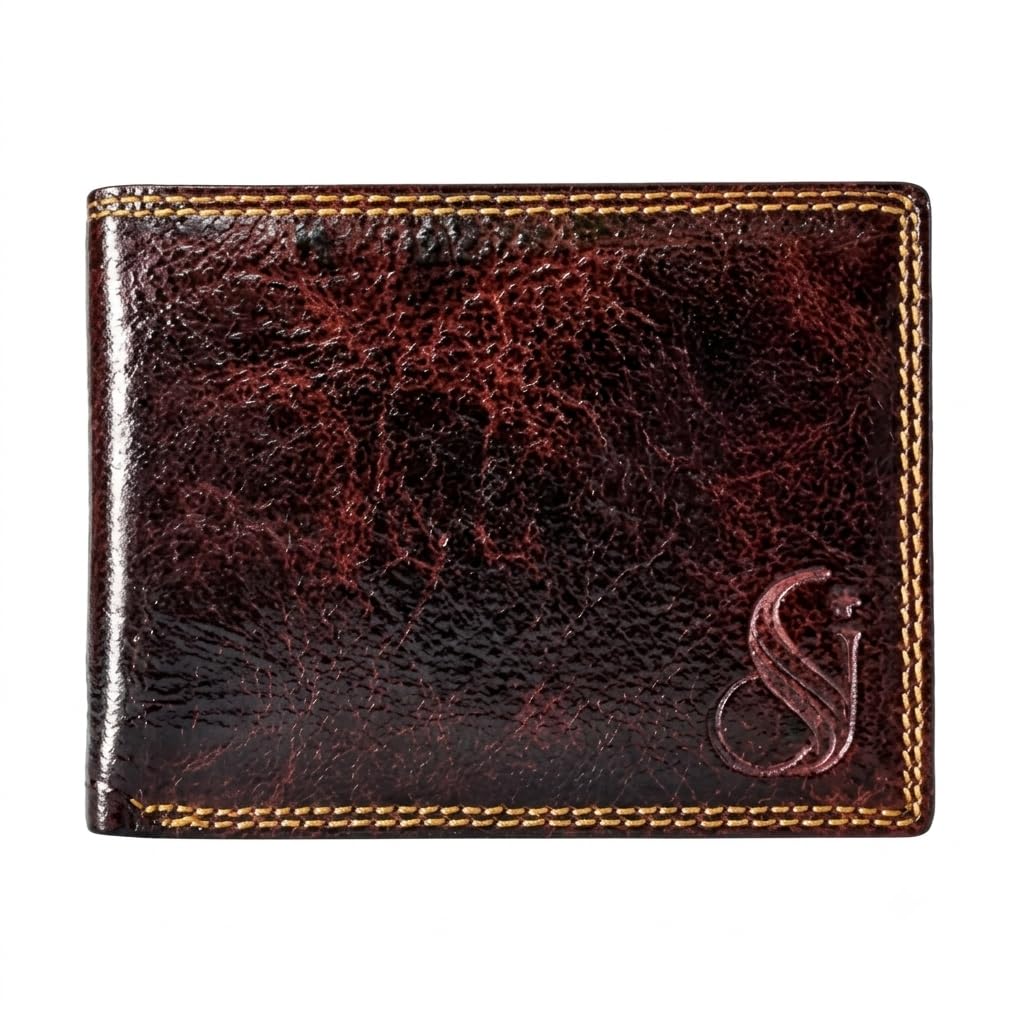 Mens Genuine Leather Wallet for Men | Brown Slim Bi-Fold Wallet with Coin Pocket & Card Slots-image-47