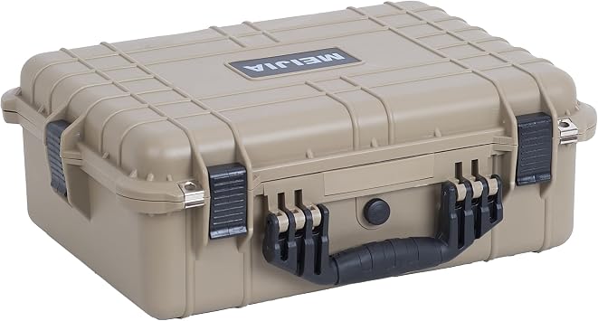 MEIJIA All Weather IP67 Waterproof Hard Camera Case,Hard Protective Case,Hard Case with Customizable Foam,Fit Use of Drones,Camera,Equipments,PistolsDesert Tan,19.78x15.77x7.41inches