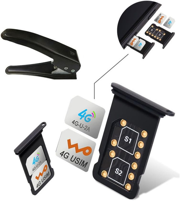 Dual SIM Card Adapter Sets for iPhone X 8 7 6S 6 Plus,GVKVGIH Switch 2 SIM Cards in 1 Phone Dual SIMs Single Standby Adapter