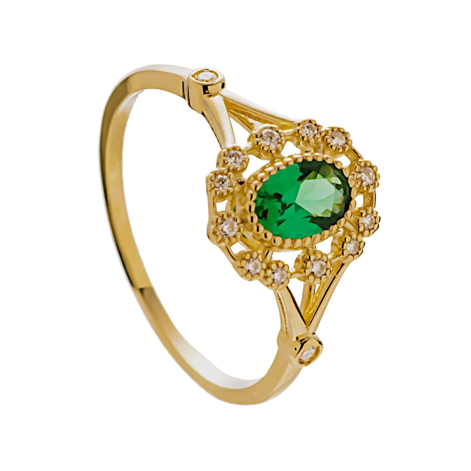 AMDXD 18K Gold Trauringe Echt Gold, Hohl Blumen Bandringe mit Tsavorite Grün Ovalschliff, Au 750 Diamant Eheringe Diamantring, Gr.47-65
