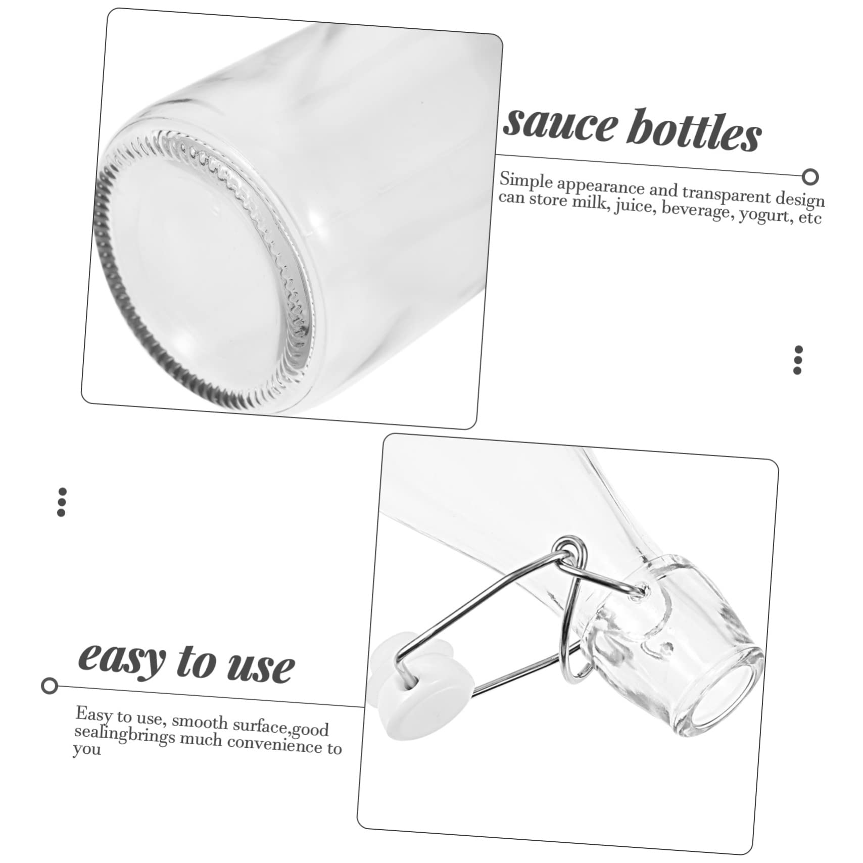 Mikinona 2piezas Botellas De Vidrio Para y Salsa De Soja De Botellas De Bebidas Claras y Reutilizables Para Cocina y Hogar