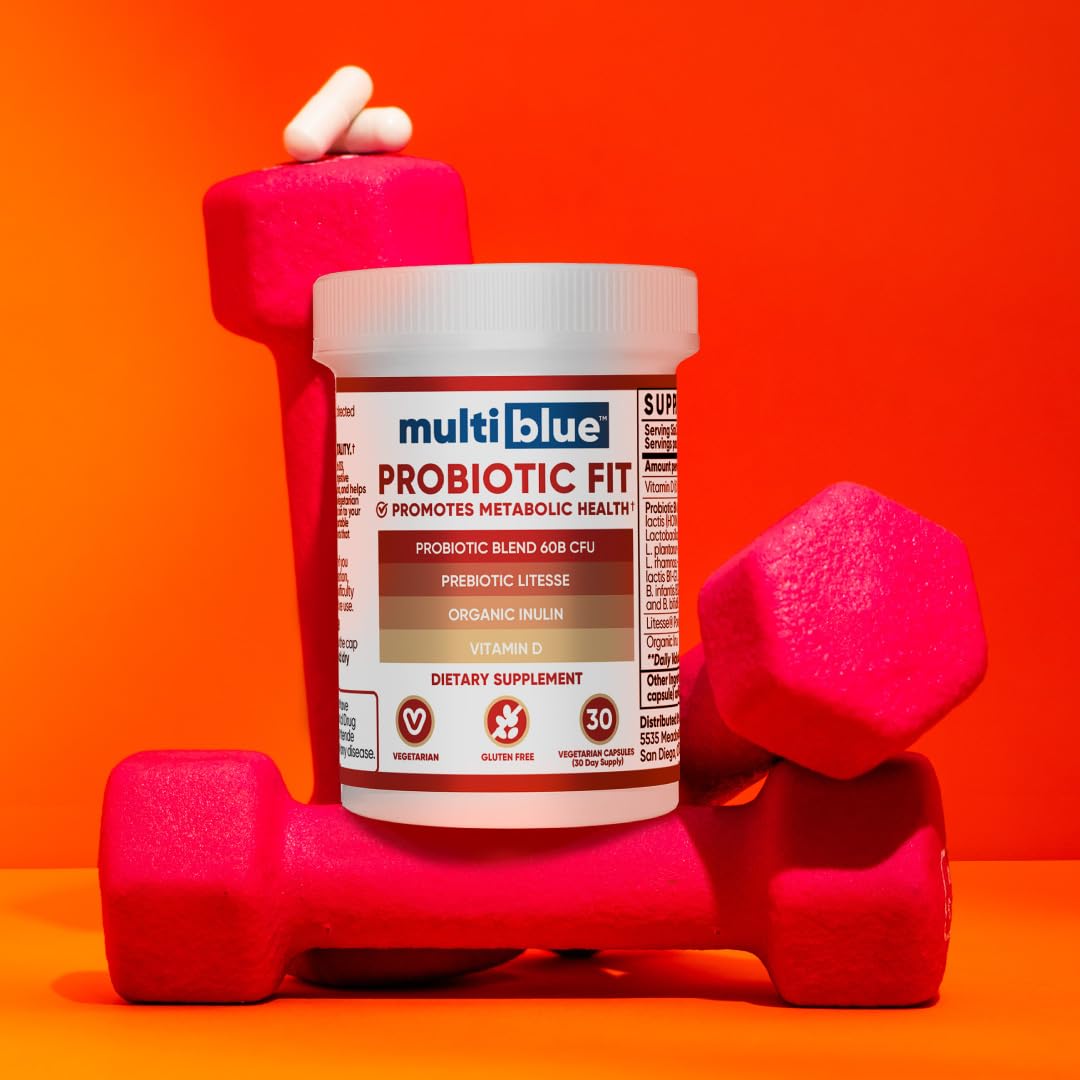 Probiotic Fit for Men & Women, Bifidobacterium Lactis B-420, Digestive & Gut Health, 60 Billion CFU, Prebiotic + Vitamin D3, 30 Cnt