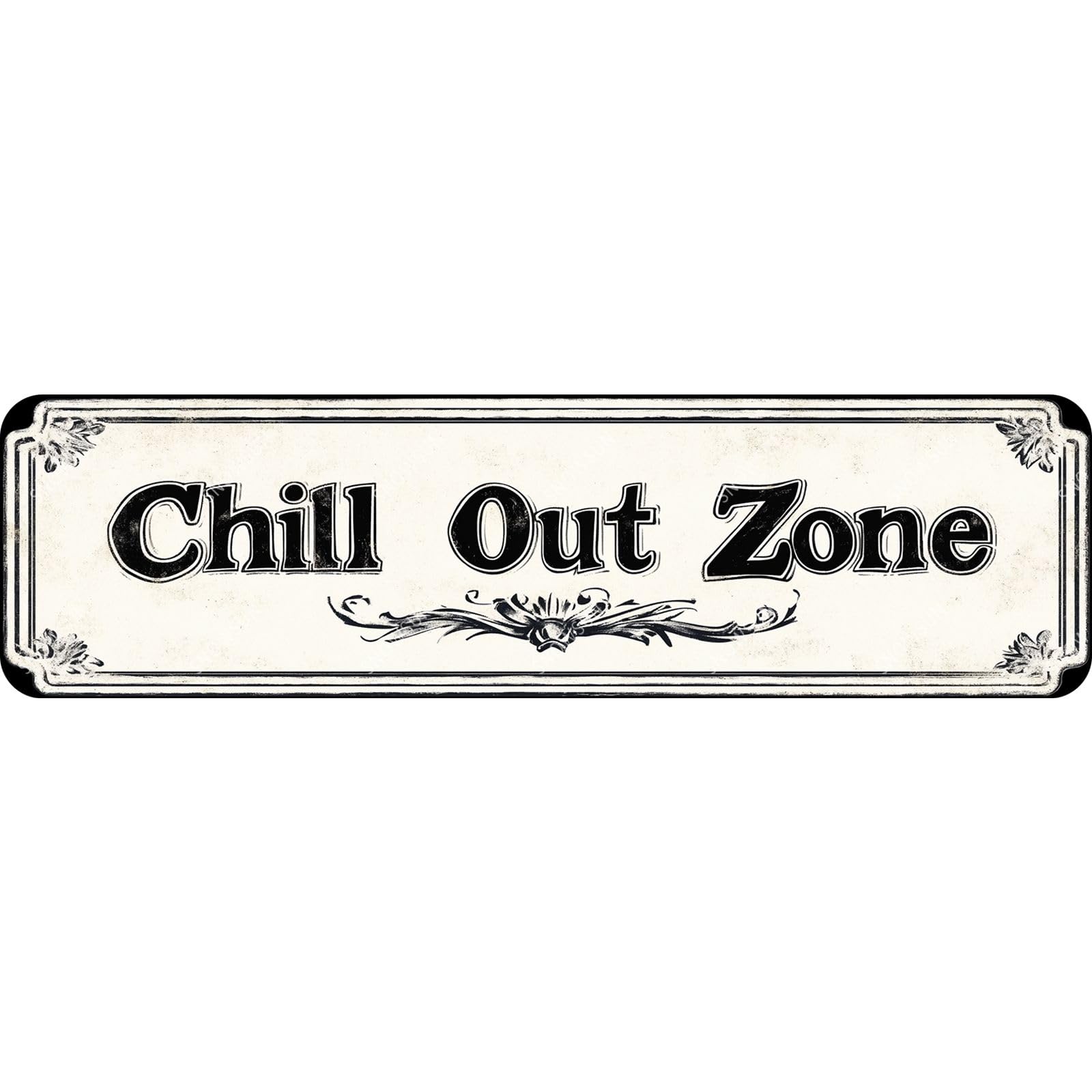 Chill Out Zone Street Tin Sign Aluminum Metal Sign Wall Decor for Home Farmhouse Bar Cafe Fence Yard Decor 4x16 Inch