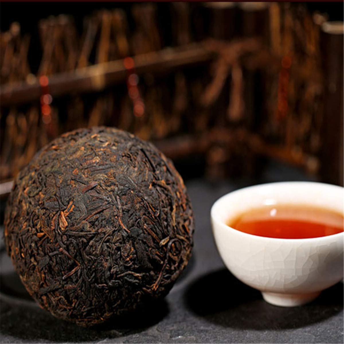 HELLOYOUNG Pu-Erh Tee 500g (1.1LB) Reifer Pu'er Tee Alter Puer Tee Schwarzer Tee Gekochter Pu-Erh Tee Chinesischer Tee Gesunder Puerh Tee Roter Tee Grüner guter SHU Cha