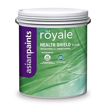 Asian Paints ezyCR8 Royale Health Shield, DIY All Surface Anti Bacterial Clear Coating Paint, Soft Sheen - 1L, Clear Smooth finish