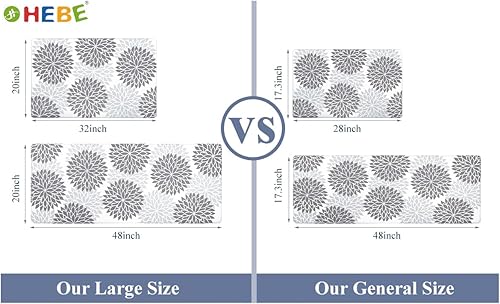 Miniatura 59 de HEBE Kitchen Mat 20"x71" Anti Fatigue Floor Mat Runner Non Slip Kitchen Mats for Floor Waterproof Kitchen Rugs and Mats Ergonomic Cushioned Comfort