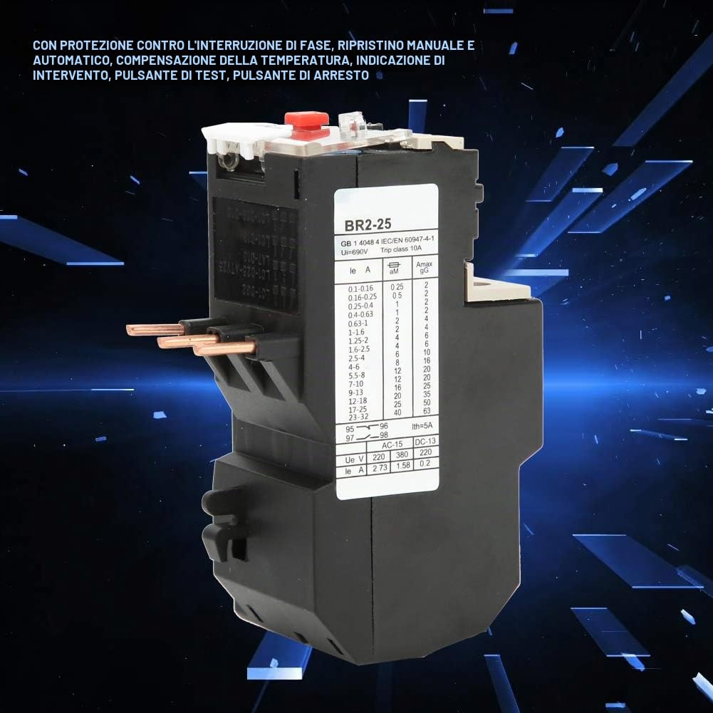 Relè termico elettrico 7A-10A, con funzioni multiple, ampiamente utilizzato nei motori elettrici, CPN BR2-25