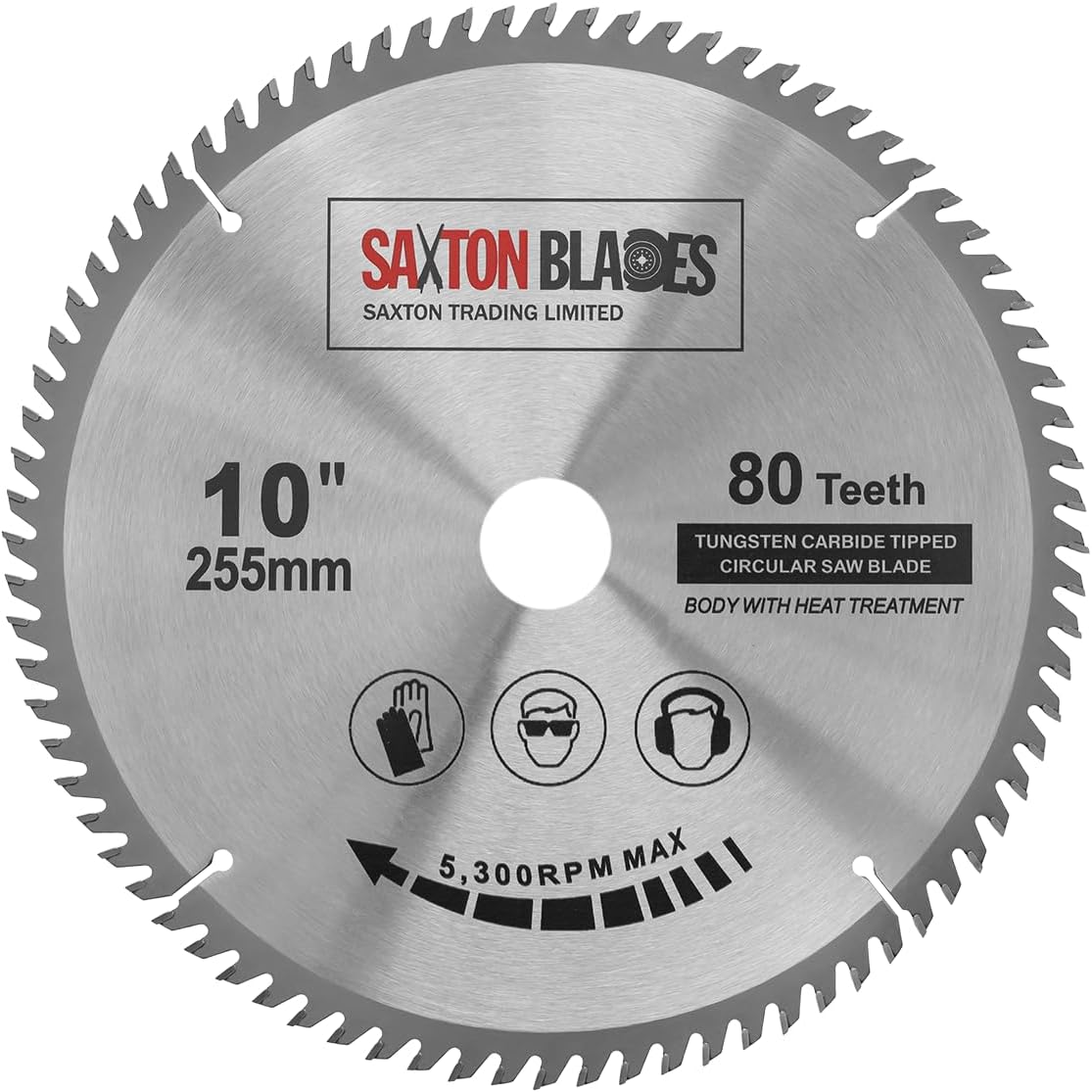TCT25580T Saxton TCT Circular Wood Saw Blade 255mm x 30mm x bore x 80T for Bosch Makita Dewalt