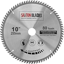 TCT25580T Saxton TCT Circular Wood Saw Blade 255mm x 30mm x bore x 80T for Bosch Makita Dewalt