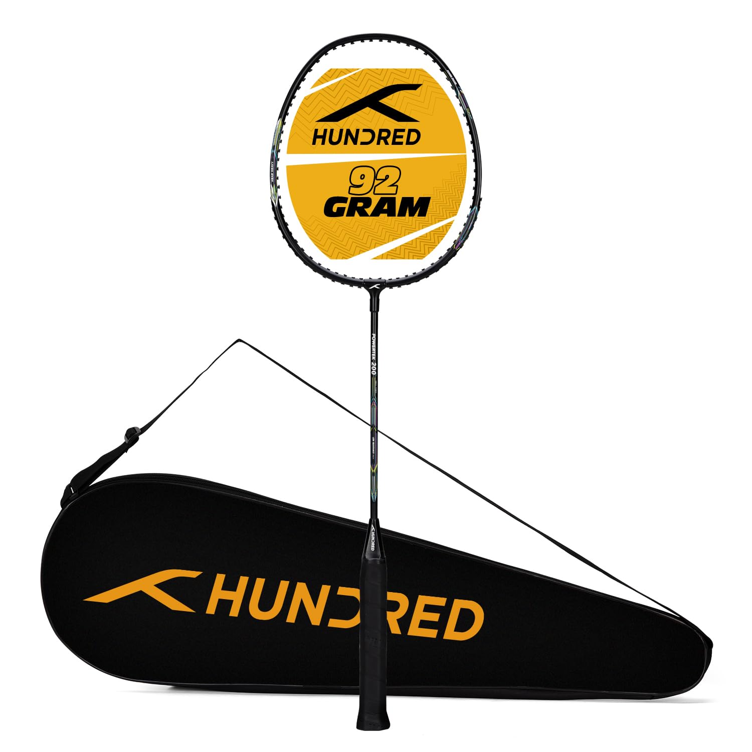 HUNDRED Powertek 200 PRO Graphite Strung Badminton Racket with Full Racket Cover