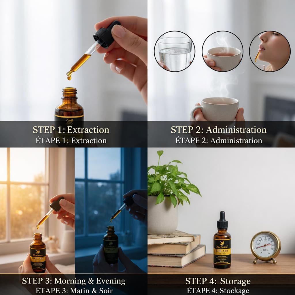 Shilajit Gocce 60 ml – Integratore alimentare liquido, resina Himalayana 100% pura, ricca di acidi fulvici, vitalità ed energia naturale