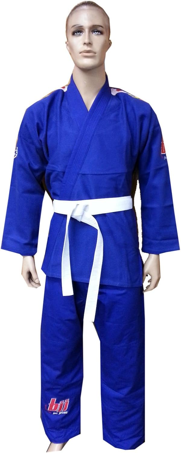 BJJ Gi Men & Women Blue Jiu Jitsu Gi Martial Arts Fighting Uniform Training Uniforms, Pre-Shrunk, Ultra Light Weight Uniforms Soft Fabric
