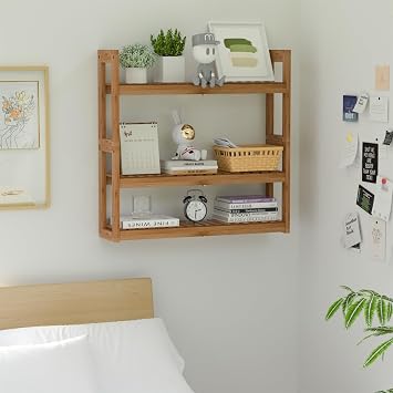 Domax Over The Toilet Storage 3 Tier Bathroom Shelves Wall Mounted Walnut