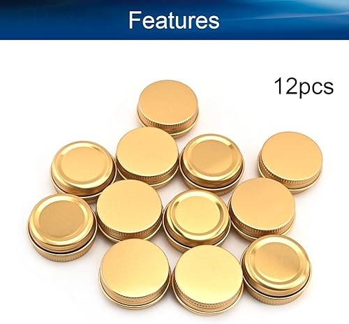 Miniatura 4 de Bettomshin Latas redondas de aluminio de 12 oz con tapa de metal para bálsamo labial, manualidades, cosméticos, velas, caramelos, oro, 0.5fl oz, 12