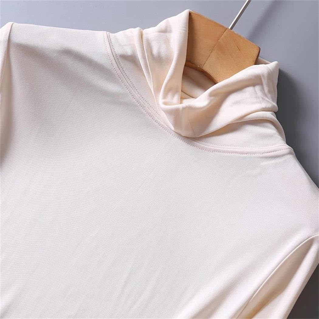 Women's Silk Thermal Underwear Top Winter Second Skin Warm Inner Wear Basic Base Layer Shirt