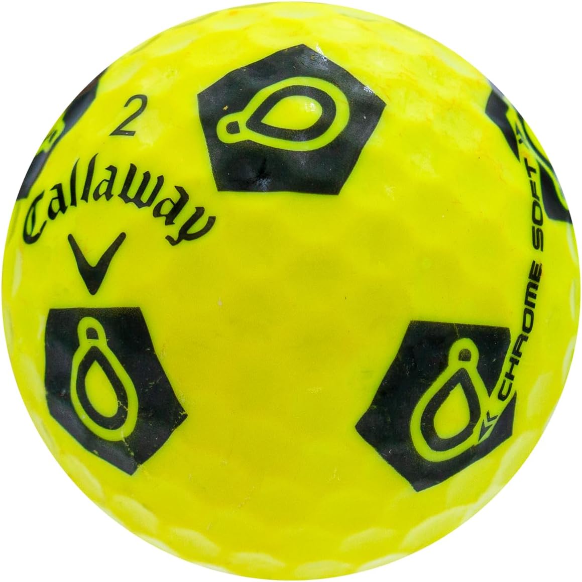 Truvis Yellow & Black Balloon Golf Balls - Recycled & Used Collector Edition for Callaway Golf - Good Condition, 12 Pack