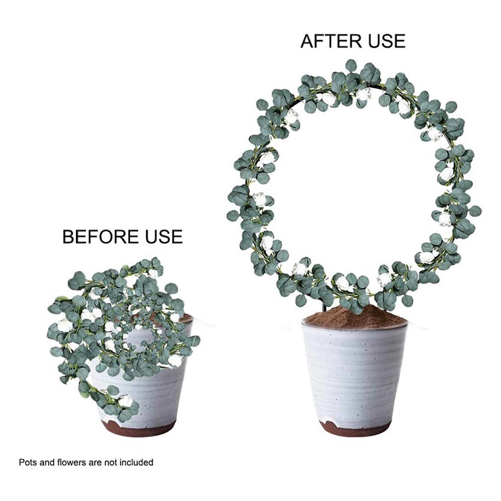 Pacco Da 2 Di Traliccio Da Giardino In Metallo, Supporto Decorativo Per Piante Rampicanti Rose Bianco