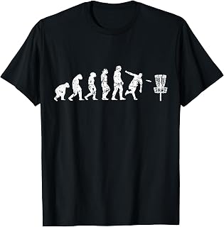 Evolution of Man Frisbee Golfer Used Disc Golf T-Shirt