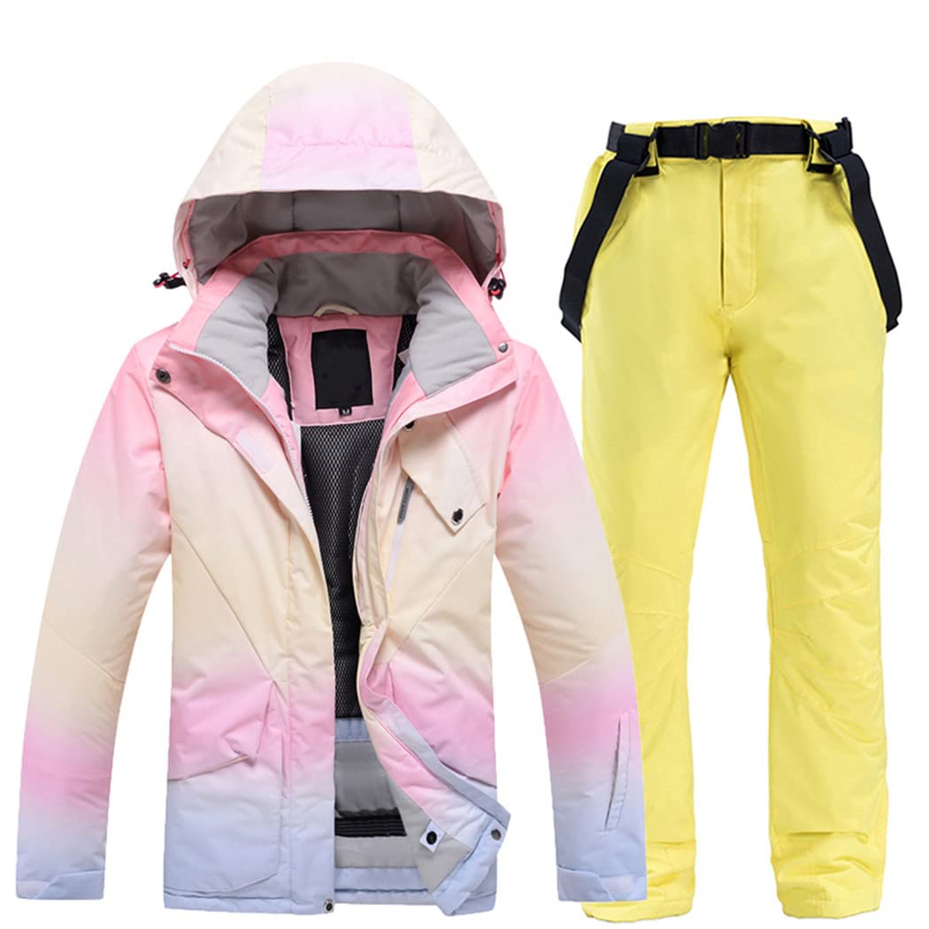 Haitpant Damen Schneeanzug Sets Wasserdicht Winter Outdoor Kleidung Snowboard Skijacken und Riemen Hose